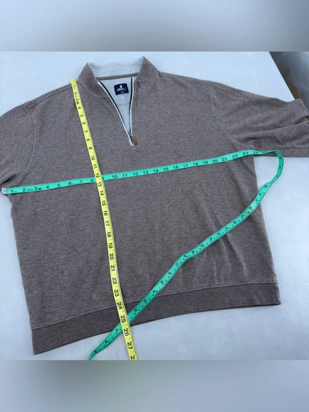 Johnnie-O Sully 1/4 Zip Brown Pullover Sweater Large Mens